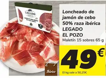 Carrefour Loncheado de jamón de cebo 50% raza ibérica legado el pozo oferta