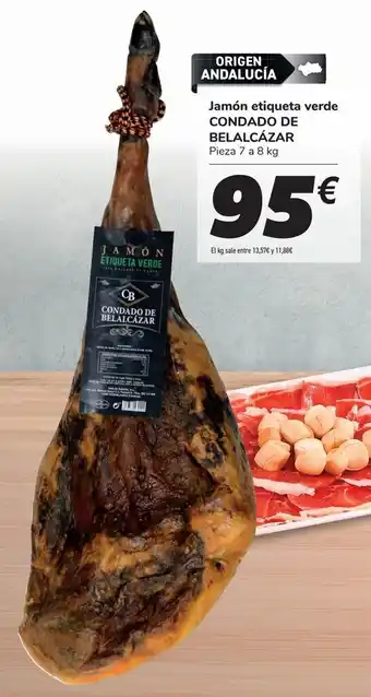 Carrefour Jamón etiqueta verde condado de belalcázar oferta
