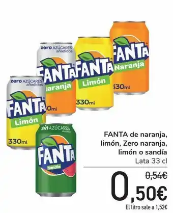 Carrefour Fanta de naranja, limón, zero naranja, limón o sandía oferta