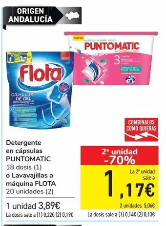 Carrefour Detergente en cápsulas puntomatic o lavavajillas a máquina flota oferta