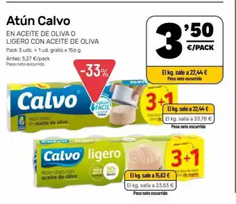 AhorraMas Atún en aceite de oliva calvo oferta
