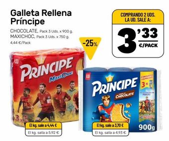 AhorraMas Galletas rellenas de chocolate príncipe oferta