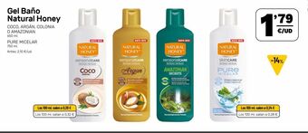 AhorraMas Gel de baño natural honey oferta