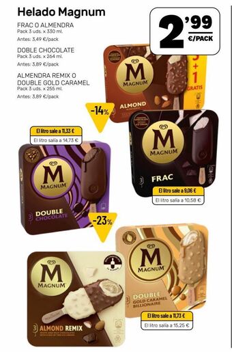 AhorraMas Bombón helado magnum oferta