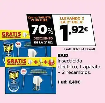 Supermercados Lupa Raid Insecticida Eléctrico oferta