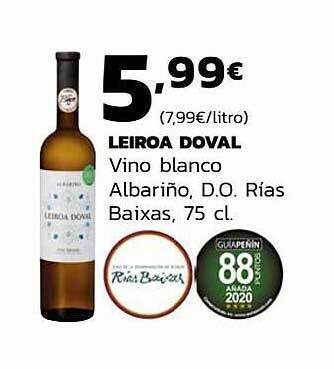 Supermercados Lupa Leiroa Doval Vino Blanco Albariño D.o. Rías Baixas oferta