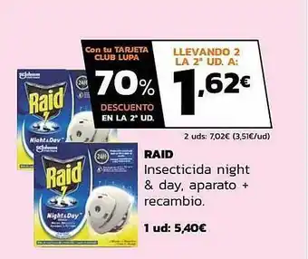 Supermercados Lupa Raid Insecticida Night & Day oferta