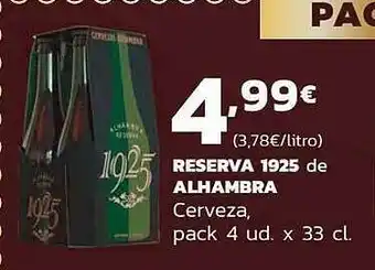 Supermercados Lupa Reserva 1925 De Alhambra Cerveza Pack 4 Ud. oferta