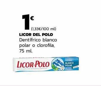 Supermercados Lupa Licor Del Polo Dentífrico Blanco Polar O Clorofila oferta