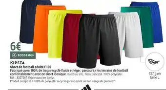 Decathlon Kipsta Short De Football Adulte F100 oferta