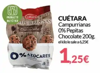 PrimaPrix Cuétara Campurrianas 0% Pepitas Chocolate 200g oferta