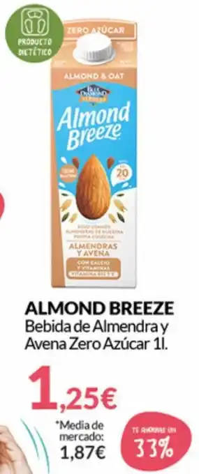 PrimaPrix Almond Breeze Bebida de Almendra y Avena Zero Azúcar 1l oferta