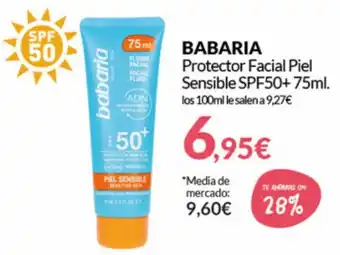 PrimaPrix Babaria Protector Facial Piel Sensible SPF50+75ml oferta