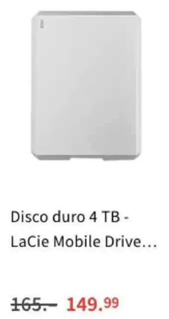MediaMarkt Disco duro 4 TB - LaCie Mobile Drive oferta