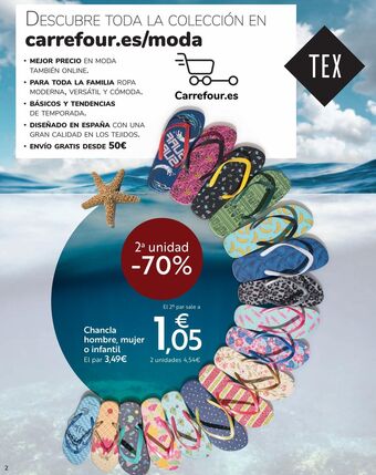 Carrefour Chancla hombre, mujer o infantil oferta