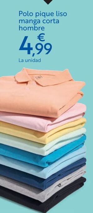 Carrefour Polo pique liso manga corta hombre oferta