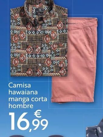Carrefour Camisa hawaiana manga corta hombre oferta