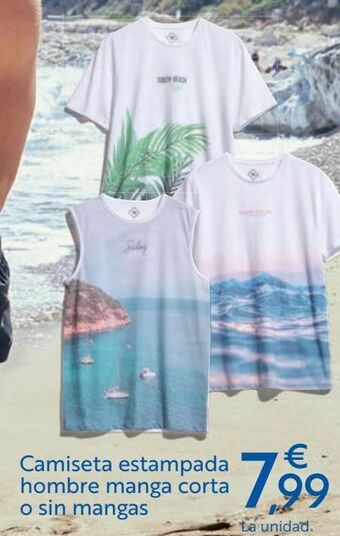 Carrefour Camiseta estampada hombre manga corta o sin mangas oferta