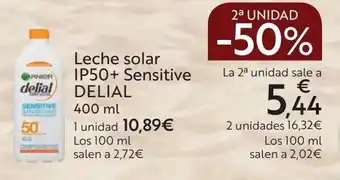 Carrefour Leche solar ip50+ sensitive delial oferta