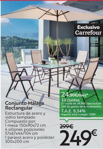 Carrefour Conjunto málaga rectangular oferta