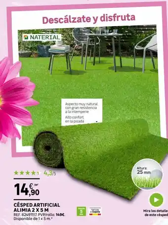 Leroy Merlin Jardines y terrazas descálzate y disfruta aspecto muy natural con gran resistencia a la intemperie alto confort en la pisa oferta
