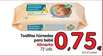 Alimerka Alimerka Toallitas húmedas para bebé 72uds. oferta