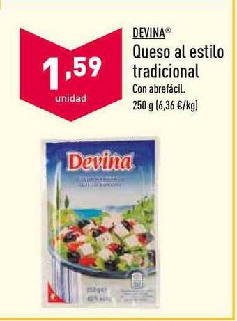 ALDI Devina Queso Al Estilo Tradicional 250g oferta