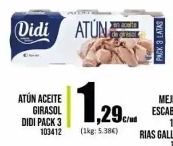 Family Cash Atún Aceite Girasol Didi pack 3 oferta