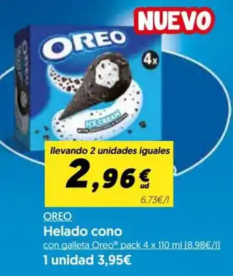 Hiper Usera Oreo Helado cono con galleta 4x110 ml oferta
