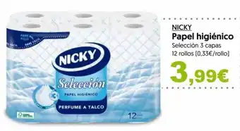 Hiper Usera Nicky Papel higiénico Selección 3 capas oferta