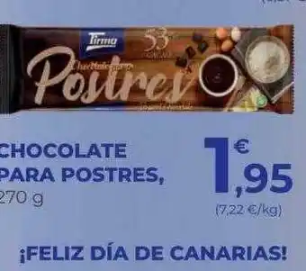 SPAR Gran Canaria Chocolate Para Postres oferta