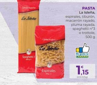 SPAR Gran Canaria Pasta La Isleña oferta
