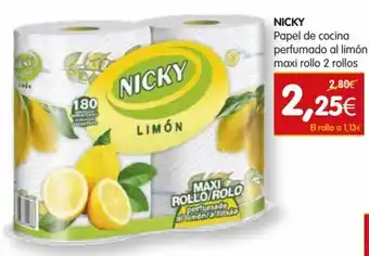Dicost Nicky Papel de cocina perfumado al limón maxi rollo 2 rollos oferta