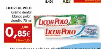 Dicost Licor Del Polo Crema dental blanco polar, clorofila 75 ml oferta