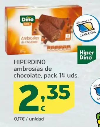 HiperDino Hiperdino ambrosias de chocolate, pack 14 uds. oferta