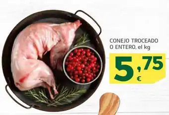 HiperDino Conejo Troceado O Entero el kg oferta