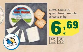 HiperDino Lomo Gallego queso fresco mezcla, al corte el kg oferta