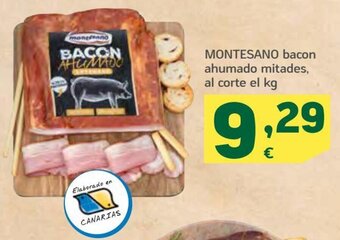 HiperDino Montesano bacon ahumado mitades, al corte el kg oferta