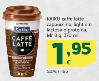 HiperDino Kaiku caffe latte cappuccino, light sin lactosa o proteina, Mr Big 370 ml oferta