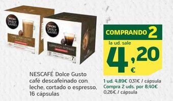 HiperDino Nescafè Dolce Gusto café descafeinado con leche, cortado o espresso, 16 capsulas oferta