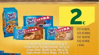 HiperDino Chips Ahoy Extra Oreo, 156g (1) Chips Ahoy! Salt&Crunchie, 182 g (2), Chips Ahoy! Big&Cunky, 184g (3) Chips Ahoy! Choco Ring oferta