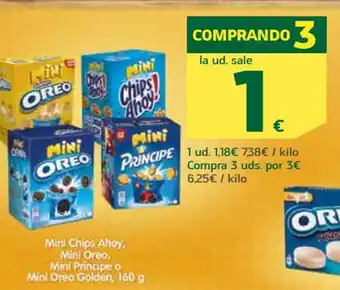 HiperDino Mini Chips Ahoy, Mini Oreo, Mini Principe o Mini Mini Oreo Golden, 160g oferta