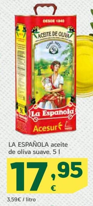 HiperDino La Española aceite de oliva suave, 5 l oferta