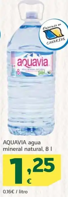 HiperDino Aquavia agua mineral natural, 8 l oferta
