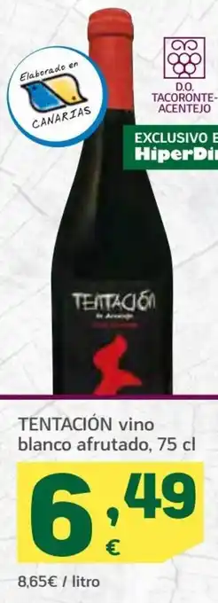 HiperDino Tentación vino blanco afrutado, 75 cl oferta
