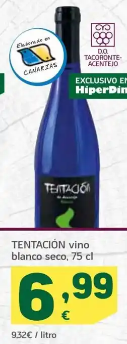 HiperDino Tentación vino blanco seco, 75 cl oferta