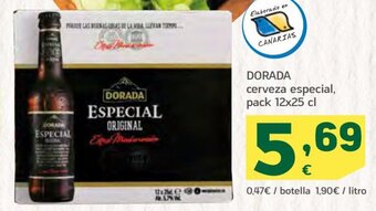 HiperDino Dorada cerveza especial, pack 12x25 cl oferta