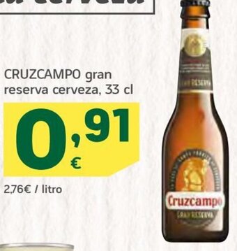 HiperDino Cruzcampo gran reserva cerveza, 33 cl oferta