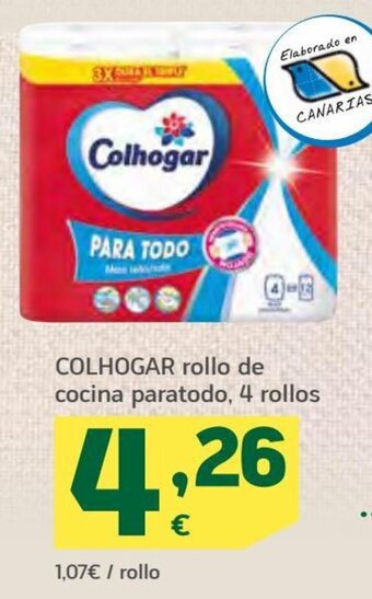 HiperDino Colhogar rollo de cocina paratodo, 4 rollos oferta