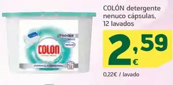 HiperDino Colón detergente nenuco cápsulas, 12 lavados oferta